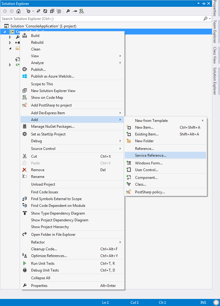 Add Service Reference