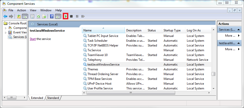 Installed Windows Service